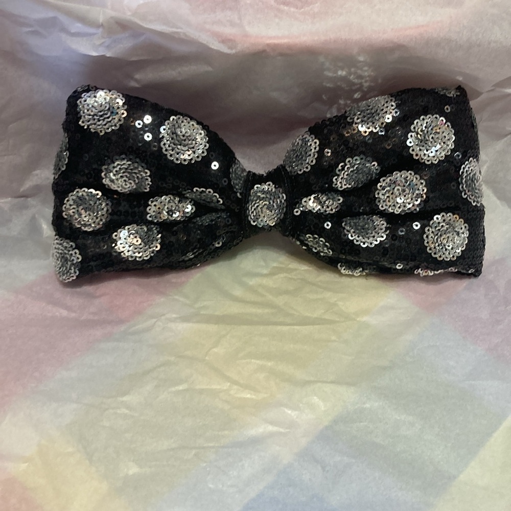 Minnie Mouse Clipped Sequin Bow Hair Accessory for a head band or Hair